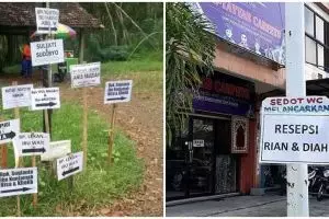 11 Potret lucu papan petunjuk lokasi nikahan, bikin tamu tepuk jidat