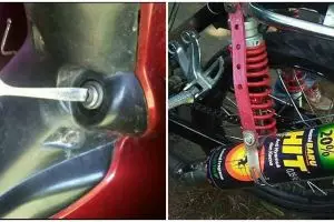 11 Momen lucu orang mengakali kerusakan motor, bikin nggak heran