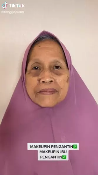 Potret transformasi ibu pengantin usai makeup © TikTok