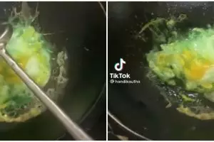 Telur ini berubah jadi hijau saat digoreng, penyebabnya tak terduga