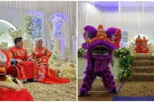 11 Potret pernikahan lintas budaya, hadirkan barongsai di resepsi