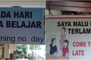 11 Tulisan bahasa Inggris di sekolah ini nyeleneh, bikin tepuk jidat
