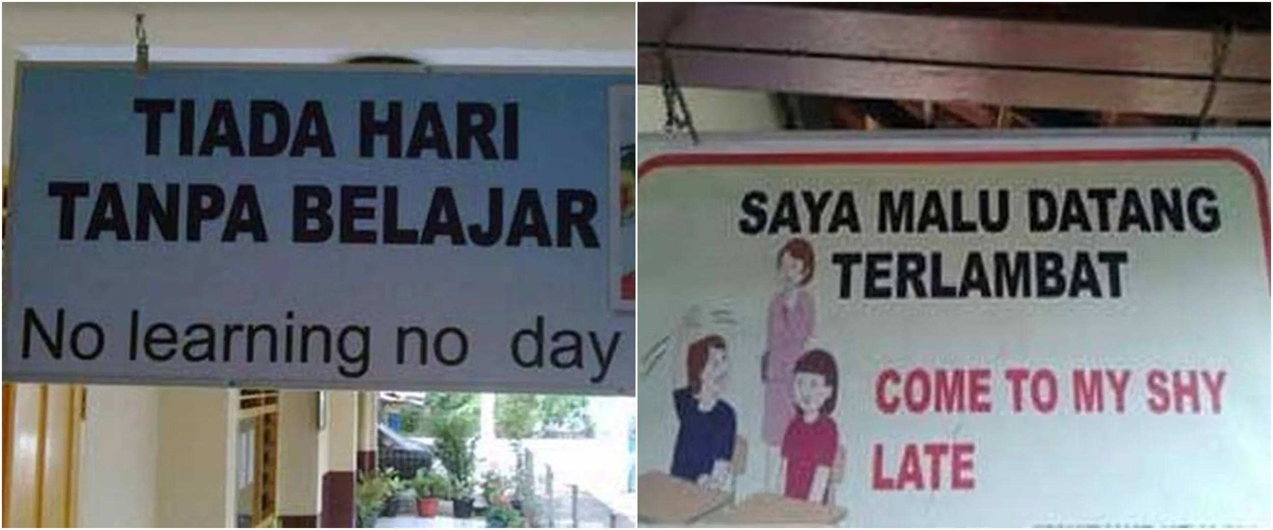 11 Tulisan bahasa Inggris di sekolah ini nyeleneh, bikin tepuk jidat