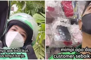 Customer belikan kado ultah untuk anak driver ojek online, bikin haru