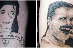 11 Potret gagal tato gambar wajah selebriti ini bikin senyum miris