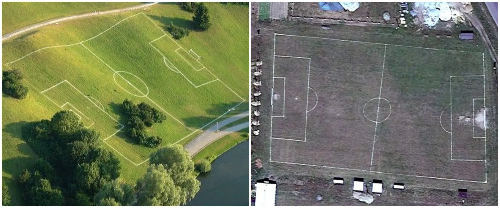 11 Potret nyeleneh bentuk lapangan bola ini bikin bingung lihatnya
