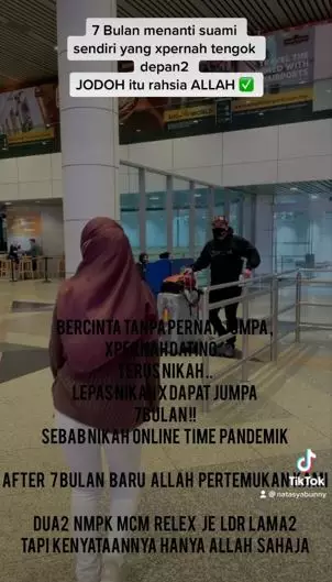 Baru bertemu setelah 7 bulan menikah, kisah pasangan ini mengharukan TikTok