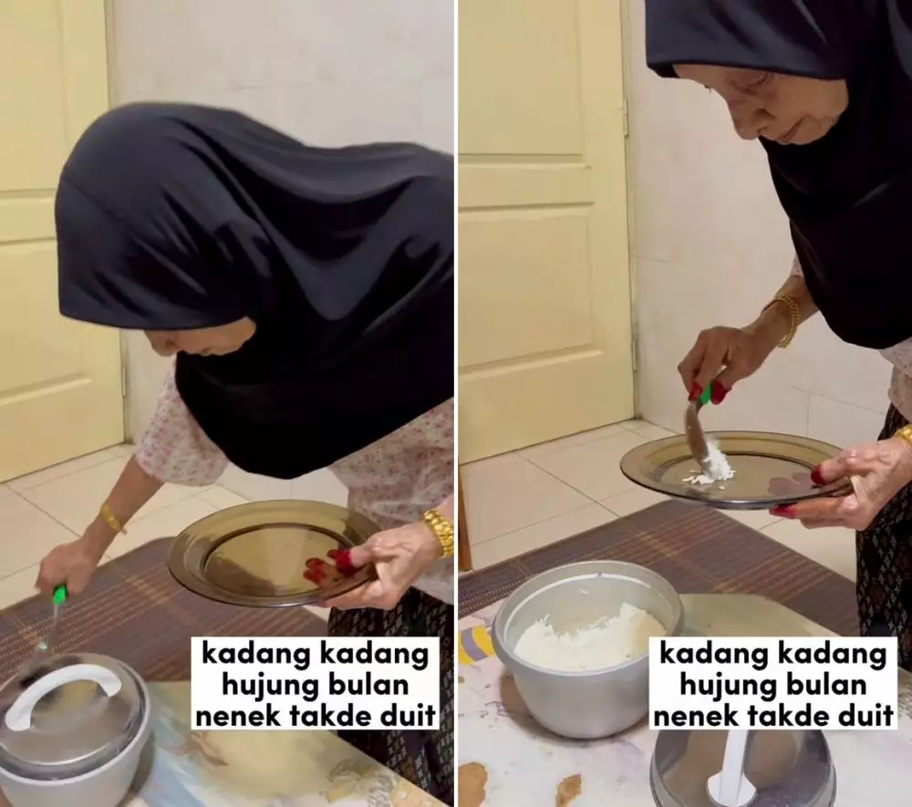 nenek makan nasi garam © TikTok