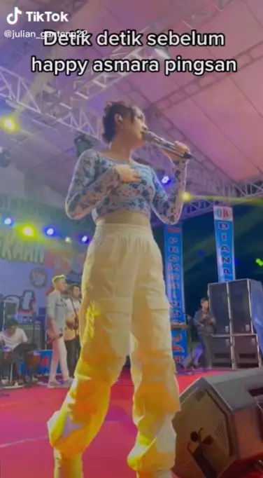 Happy Asmara pingsan saat nyanyi © TikTok