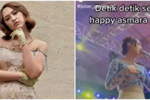 Diduga kelelahan, Happy Asmara pingsan saat nyanyi di atas panggung