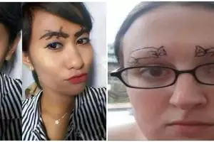 15 Potret absurd bentuk alis, niat cantik malah bikin ketawa geli