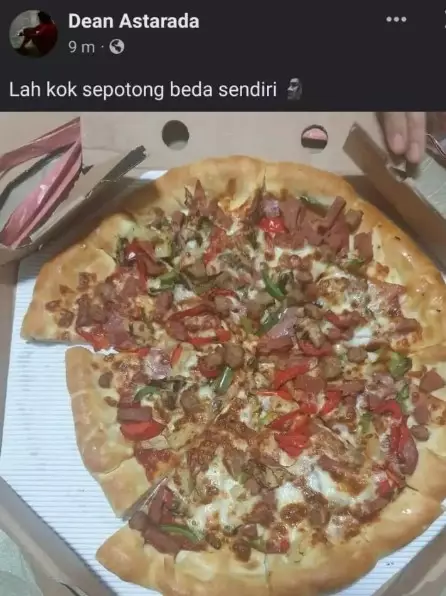 Potret nyeleneh potongan pizza © berbagai sumber