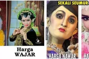 10 Potret kocak beda riasan wajar dan harga nawar, bikin senyum kecut