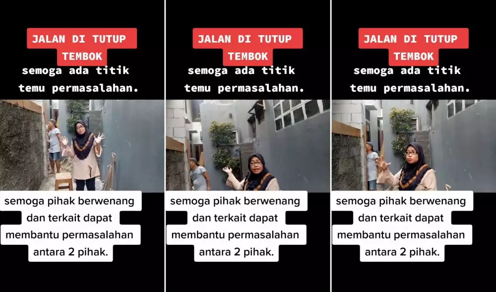 tetangga tutup akses jalan © TikTok tetangga tutup akses jalan © TikTok