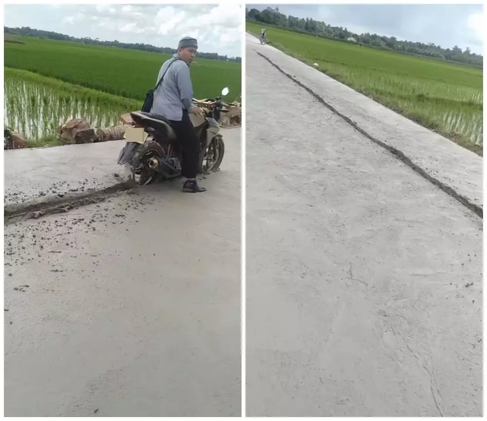 bapak-bapak nekat terobos cor jalan © berbagai sumber