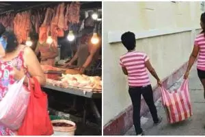 10 Potret lucu gaya nyentrik emak-emak ke pasar, ada-ada aja