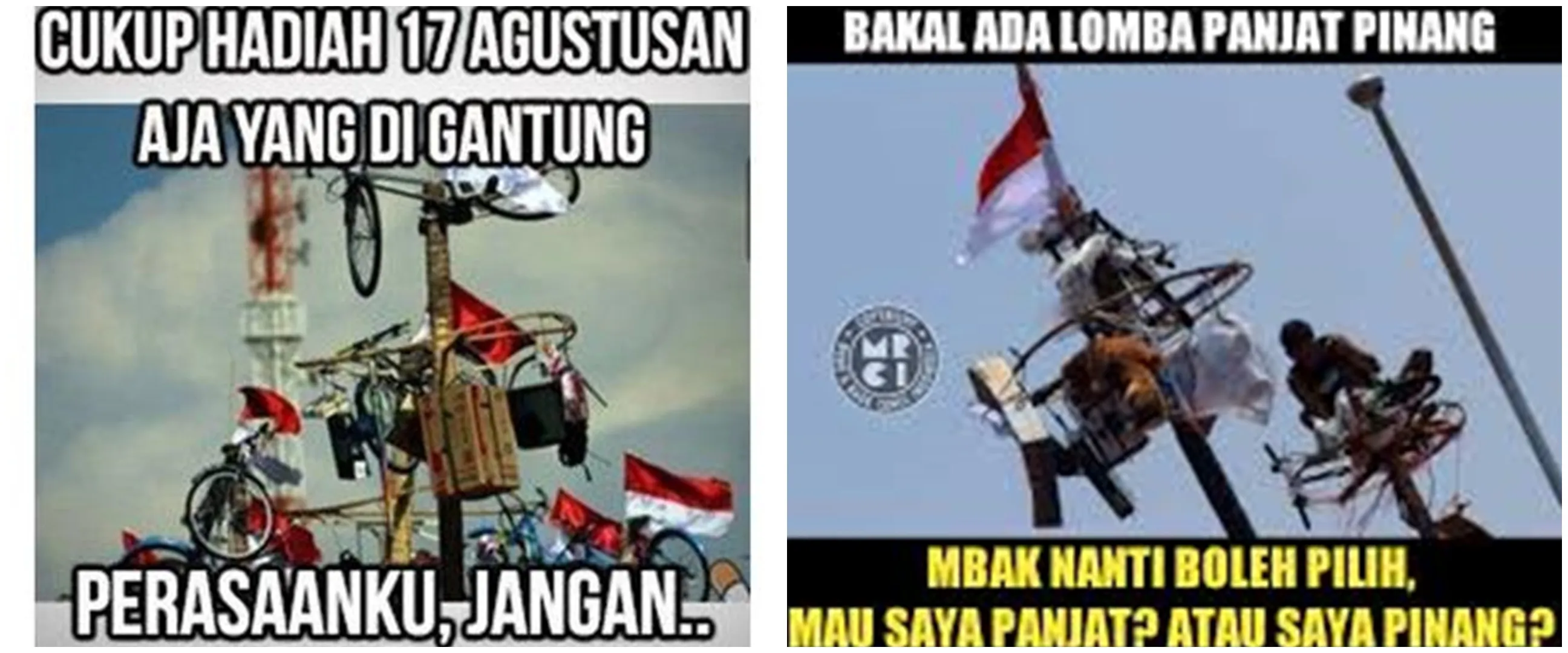 15 Meme kocak lomba panjat pinang Agustusan ini bikin cekikikan