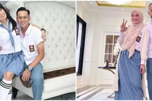 Gaya 9 pasangan seleb saat pakai baju SMA, masih cocok jadi anak ABG