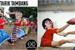 11 Editan foto lucu andai artis Korea lomba Agustusan, gemesin pol