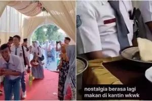 Rombongan tamu ke nikahan pakai seragam SMA, bikin nostalgia sekolah