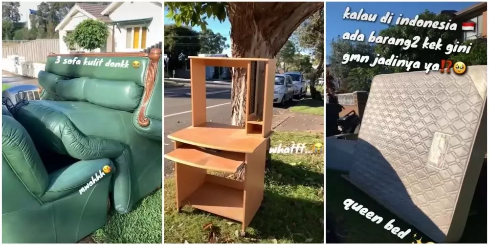 pria tunjukkan sampah barang di australia © TikTok