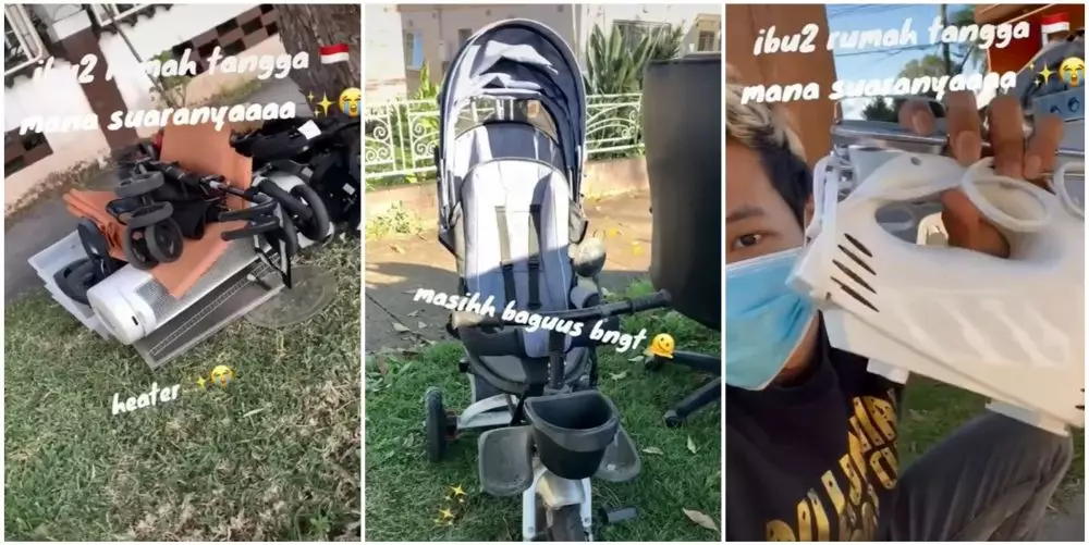 pria tunjukkan sampah barang di australia © TikTok