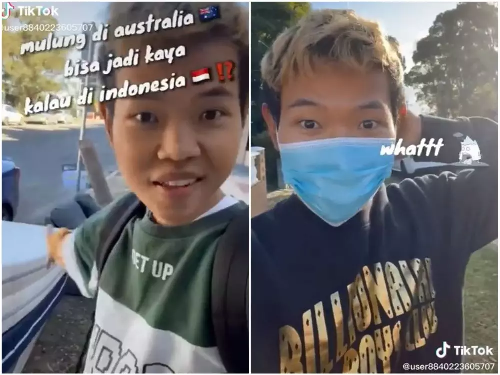 pria tunjukkan sampah barang di australia © TikTok