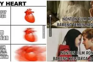 17 Meme kocak tentang nonton film horor ini relate abis