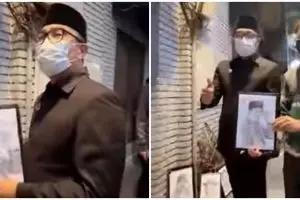 Momen Ridwan Kamil jalan kaki lihat lukisan wajahnya, langsung dibeli