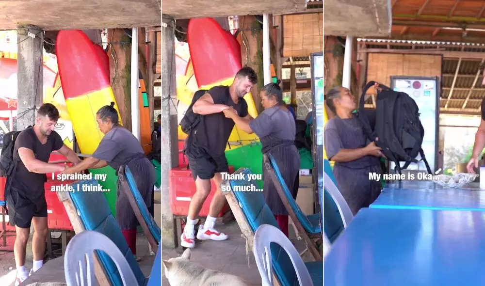 pemilik warung di bali bantu turis © TikTok