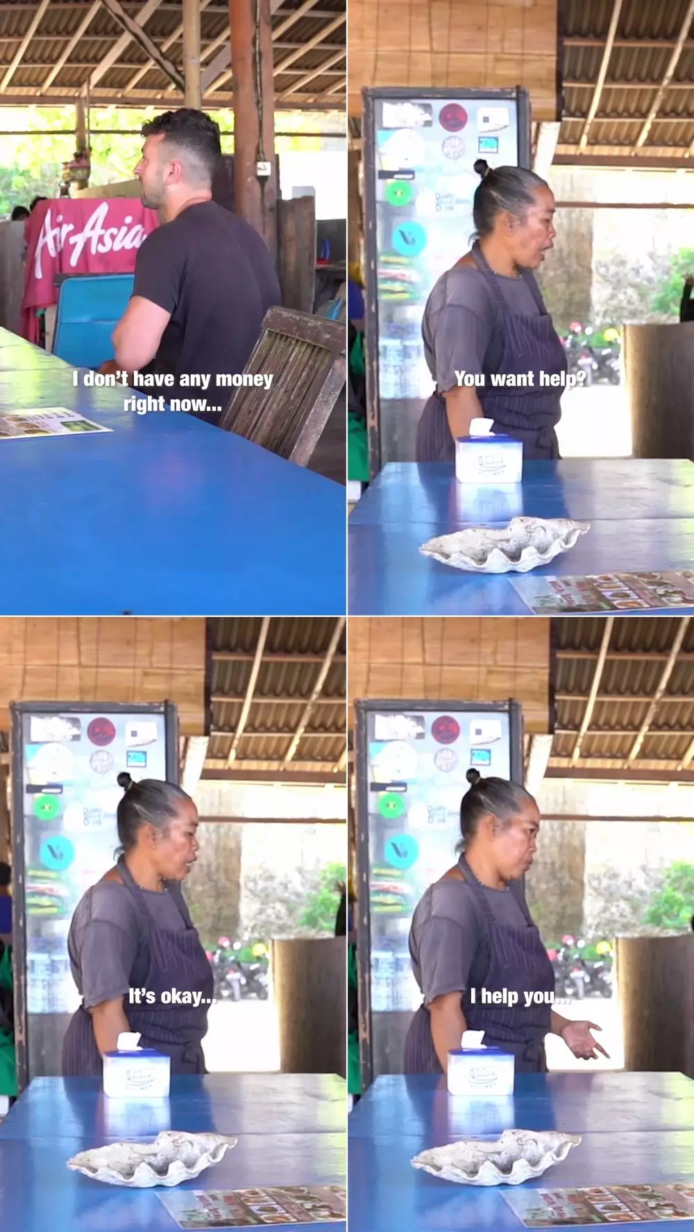 pemilik warung di bali bantu turis © TikTok