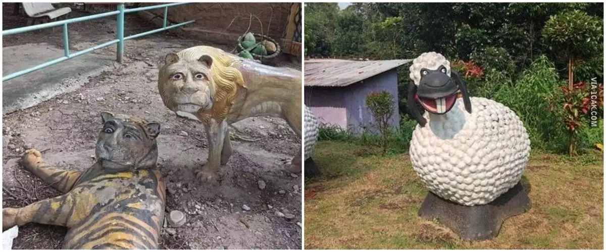 11 Potret nyeleneh patung di taman ini bentuknya bikin senyum maksa