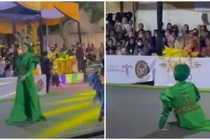 Model Jember Carnaval jatuh saat fashion show, reaksinya panen pujian