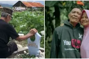 Bukti cinta sejati, kakek curhat di makam istri ini bikin terenyuh