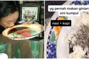 13 Aksi nyeleneh orang minum kopi ini bikin geleng kepala