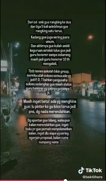 Curhat pria sering juara kelas Tiktok