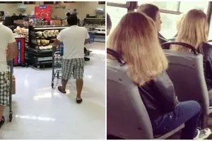 15 Momen lucu kembaran baju di tempat umum ini bikin susah nahan malu