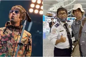 Potret Liam Gallagher dengan fans saat di Bali, disambut Sandiaga Uno