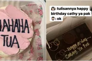 11 Tulisan nyeleneh di kue ulang tahun ini bikin geleng kepala