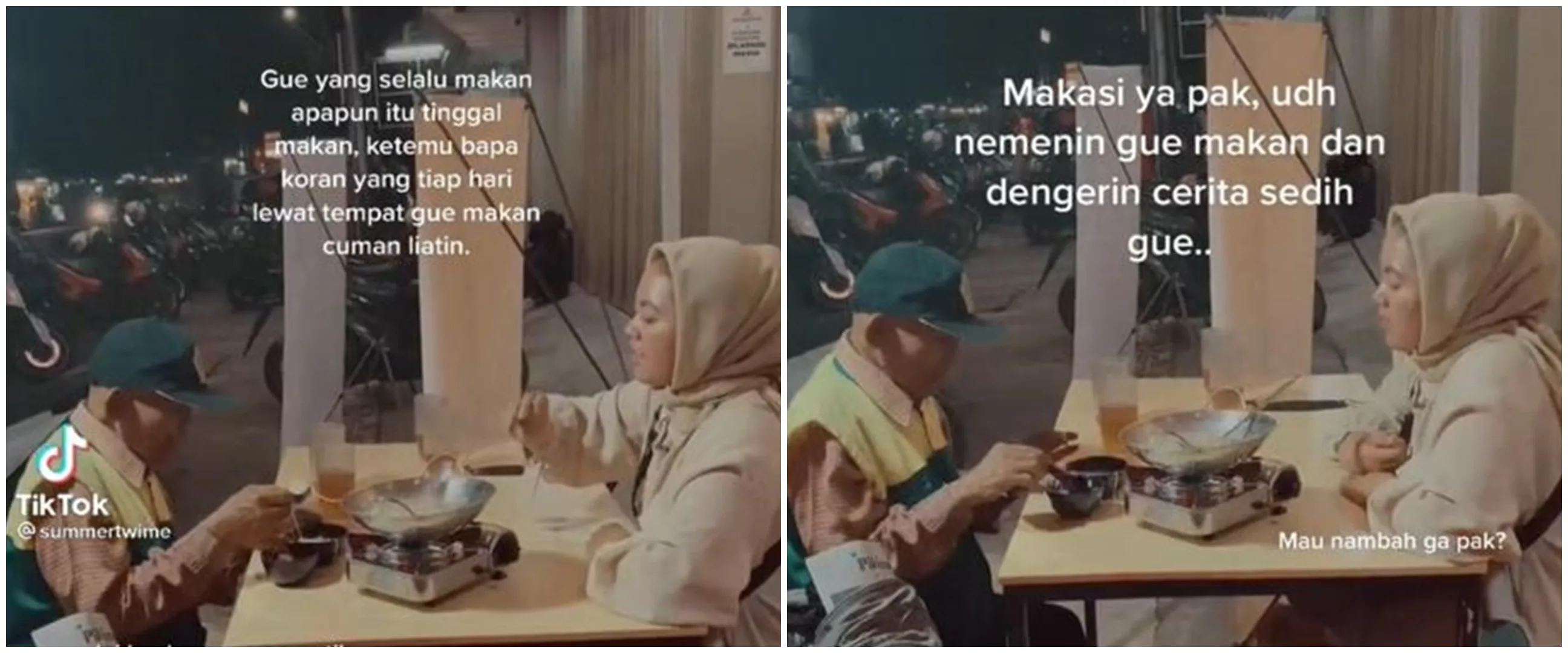 Wanita ini ajak kakek loper koran makan bareng, momennya mengharukan