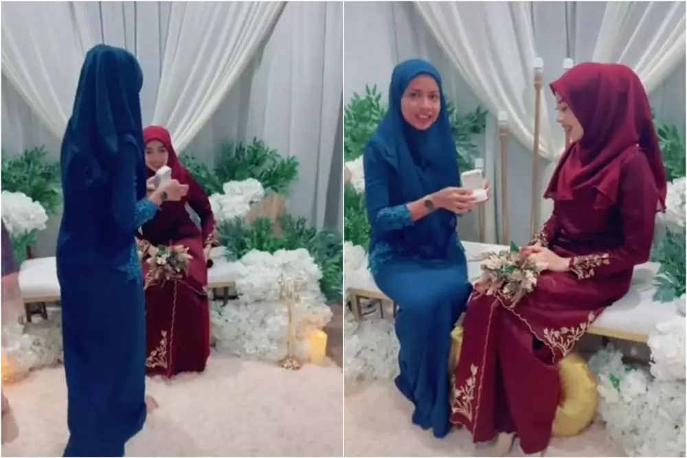 wanita antar mantan suami nikah lagi © TikTok