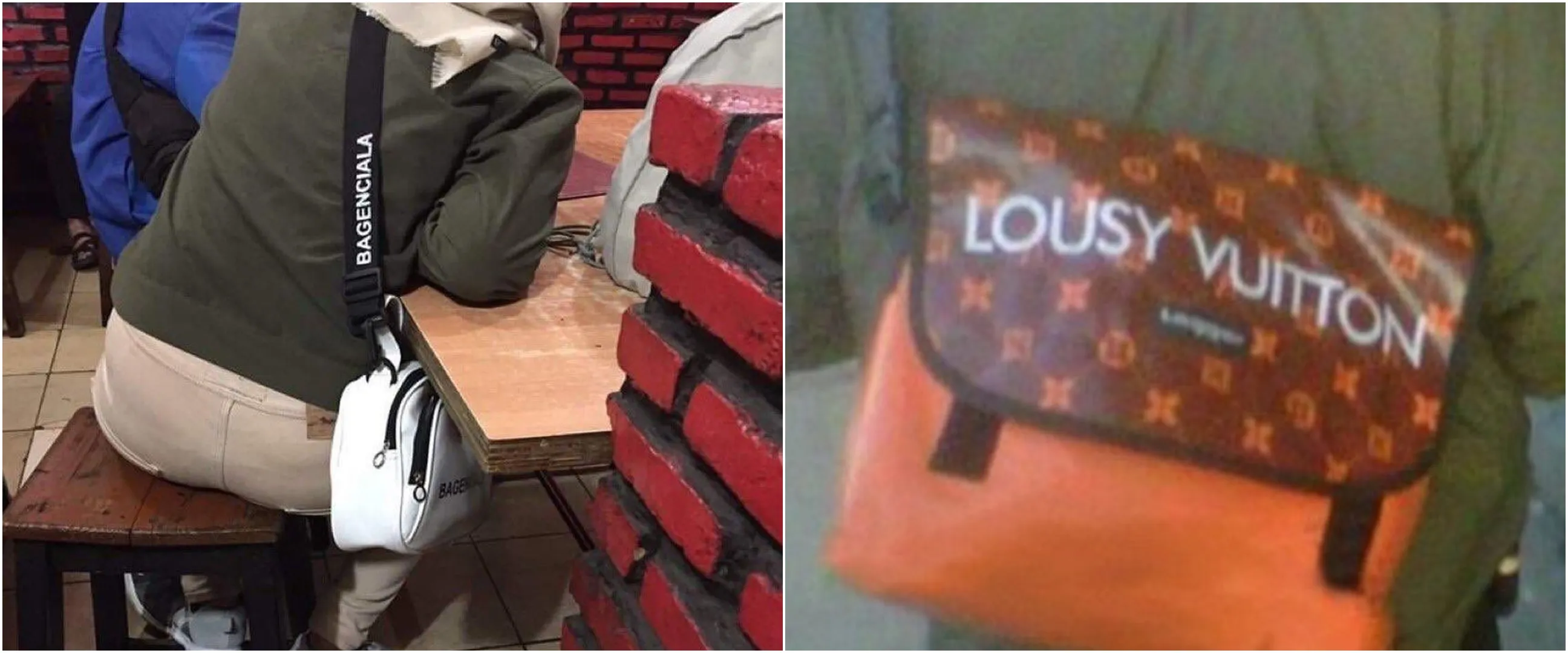 11 Tulisan lucu di tas selempang 'branded' ini bikin gagal fokus