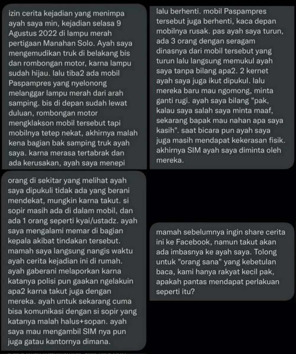 oknum paspampres pukul warga di solo © berbagai sumber