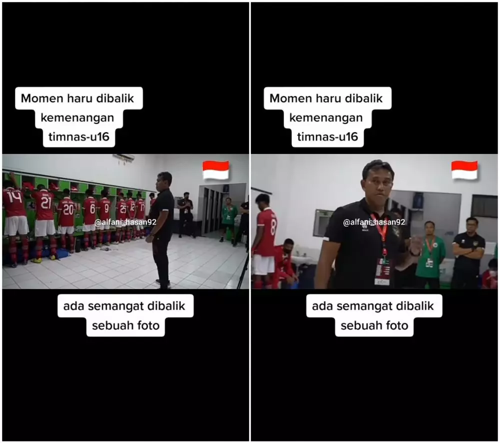 sesi unik pemain U16 sebelum bertanding © TikTok