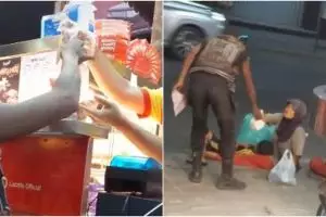 Anak punk beri makanan ke gelandangan, aksinya bikin haru