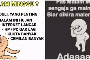 15 Meme kocak tentang malam Minggu ini relate buat para jomblo