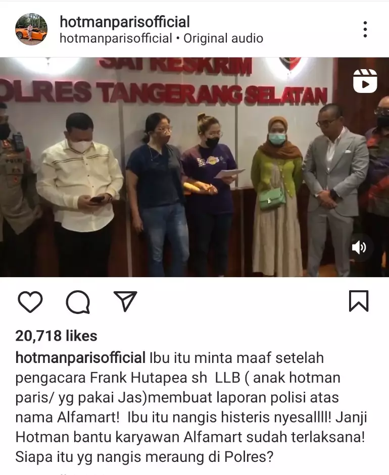 pencuri cokelat alfamart minta maaf © Instagram