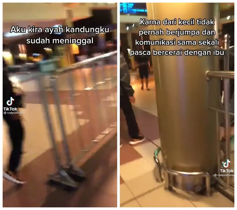anak bertemu ayah setelah 18 tahun berpisah © TikTok/@rudysaitama