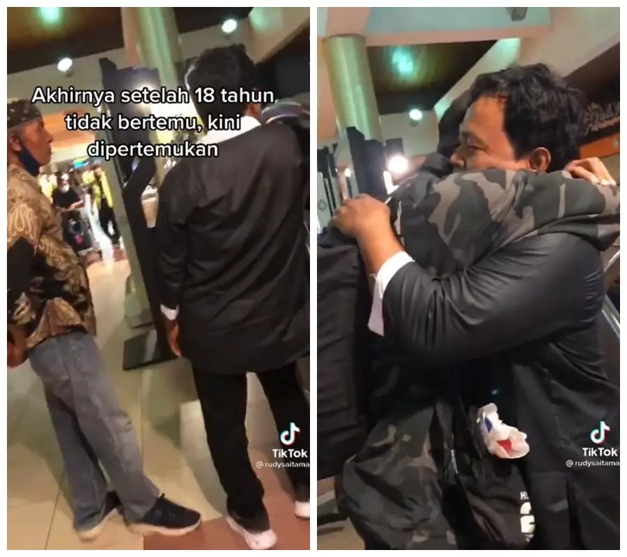 anak bertemu ayah setelah 18 tahun berpisah © TikTok/@rudysaitama