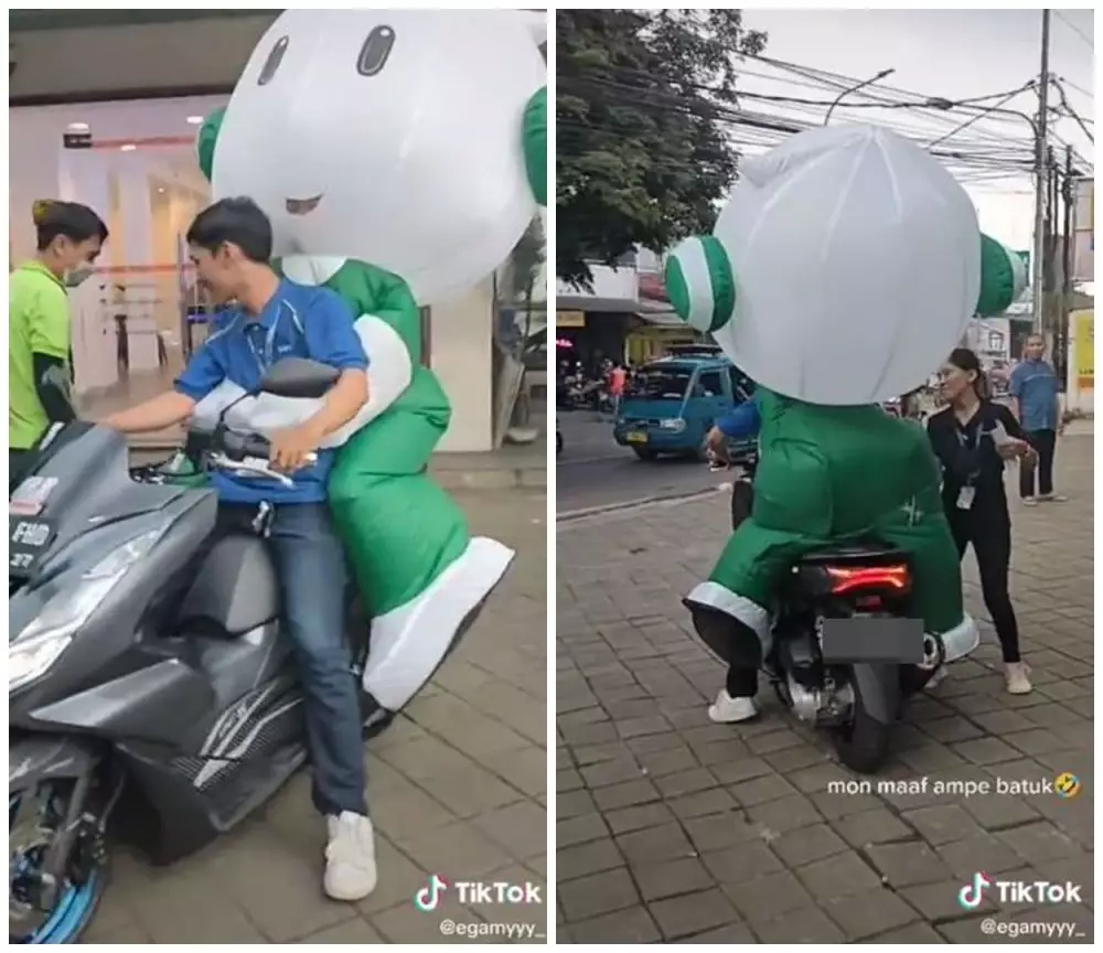 boneka maskot dibonceng motor lucu © berbagai sumber